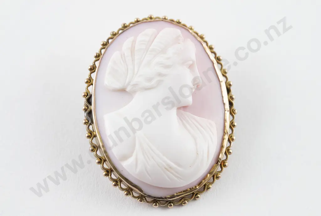 Victorian Portrait Cameo Brooch Image 1++