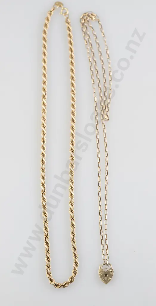 Two 9ct Neck Chains Image 1++