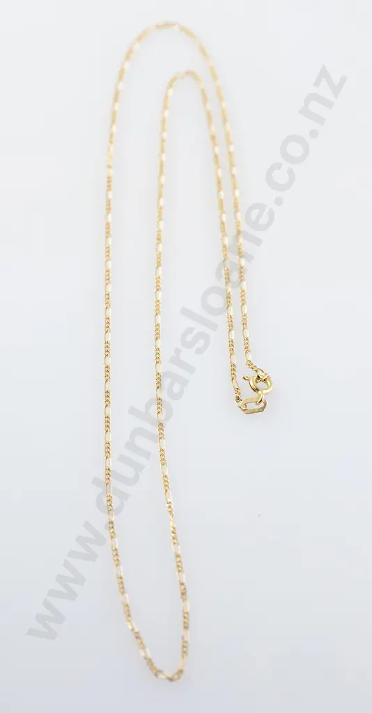 18ct Fine Mixed Curb Link Neck Chain Image 1++