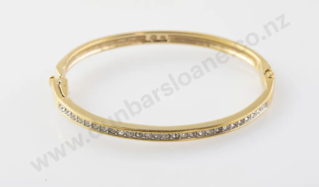 Swarovski Crystal Hinged Snap Bangle Image 1++