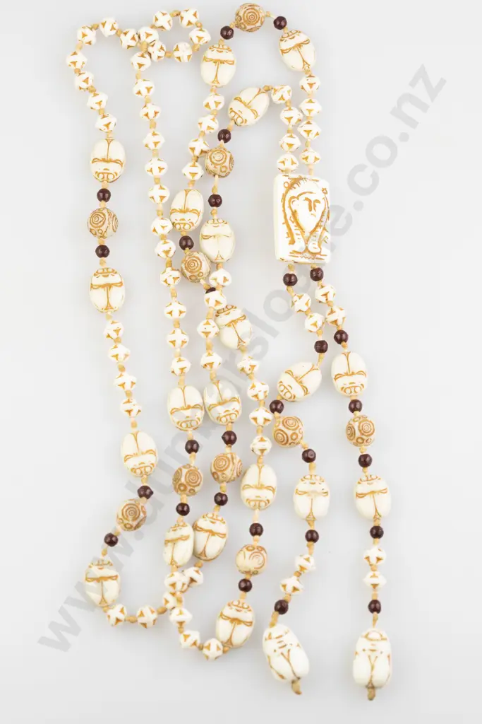 C1920's Egyptian Revival Czech Glass Beads Image 1++
