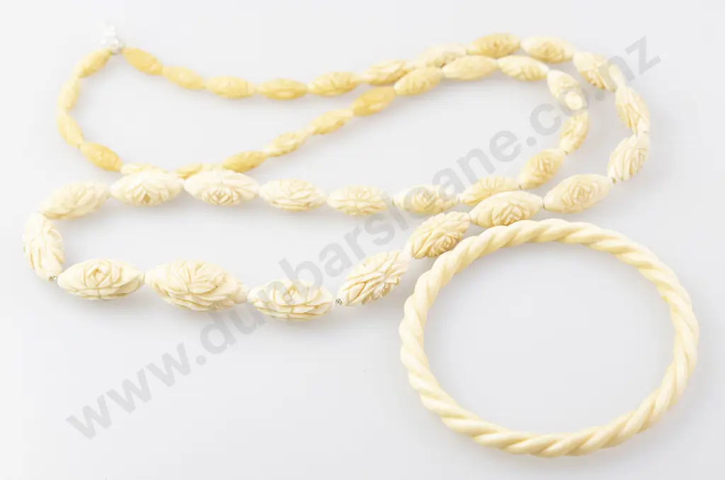 Ivory Single Strand Bead Necklace Image 1++