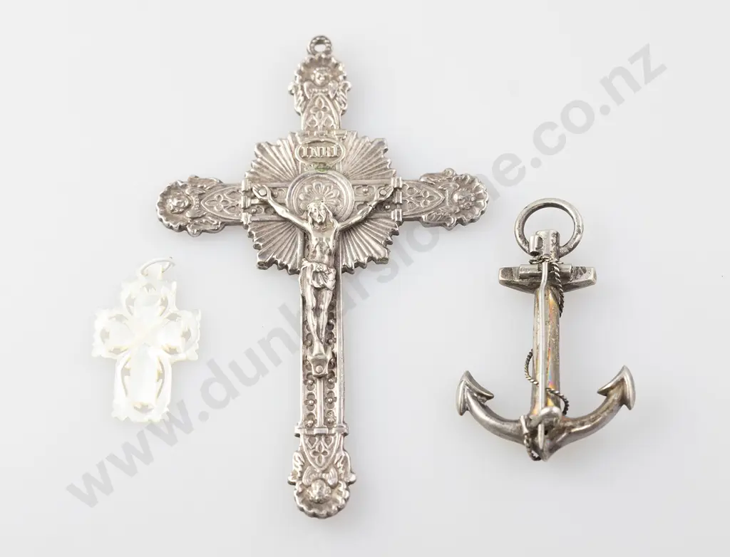 Victorian Silver Anchor Brooch Image 1++