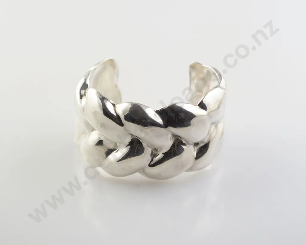 Mexican Alicia .950 Heavy Silver Wide Cuff Bangle Image 1++