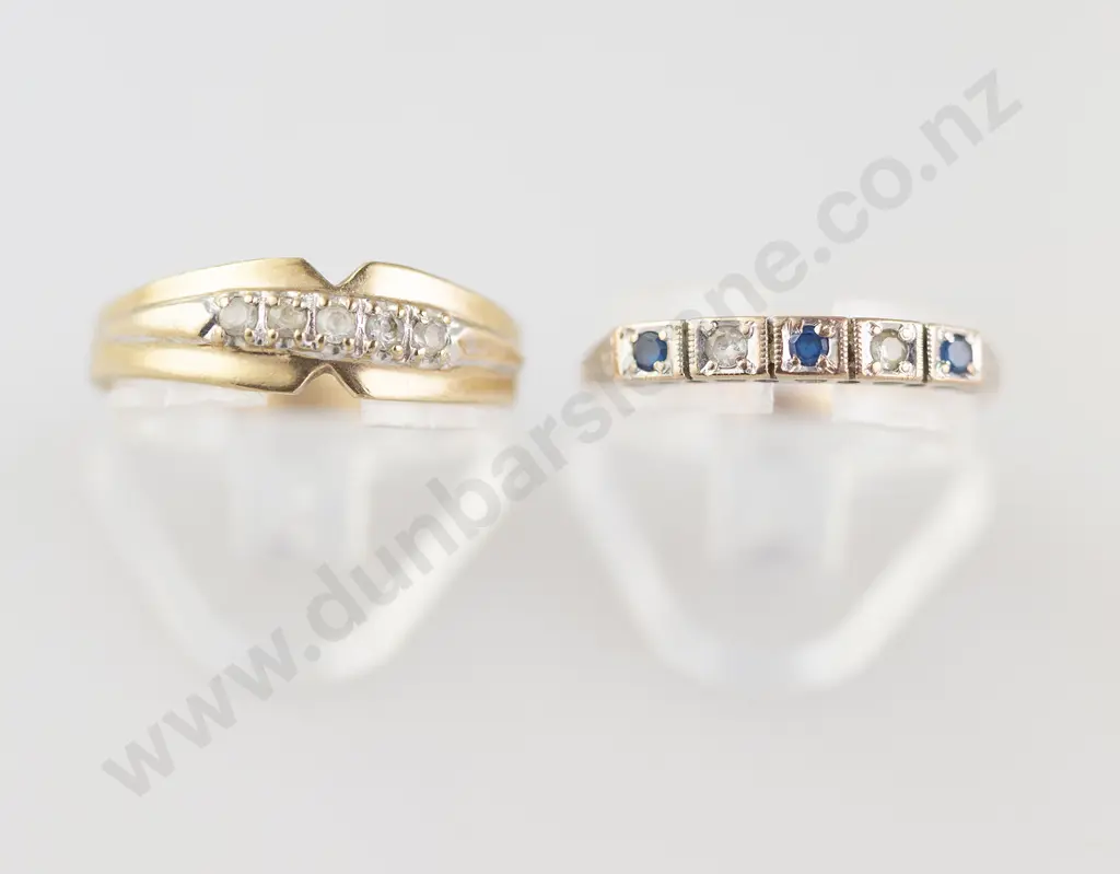 Two 9ct Eternity Band Rings Image 1++