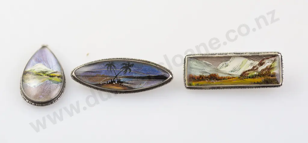 Three Sterling Silver Butterfly Brooches Image 1++