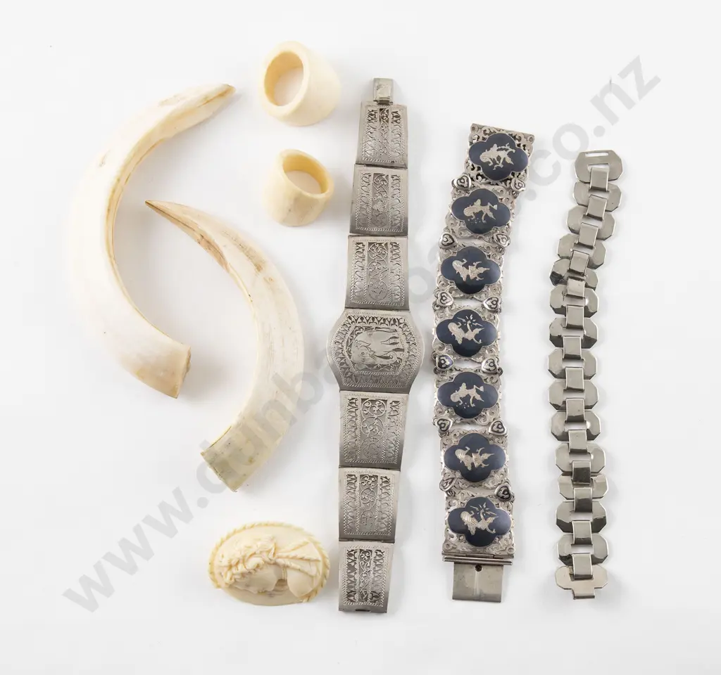 Two Bone Panel Rings and various Image 1++