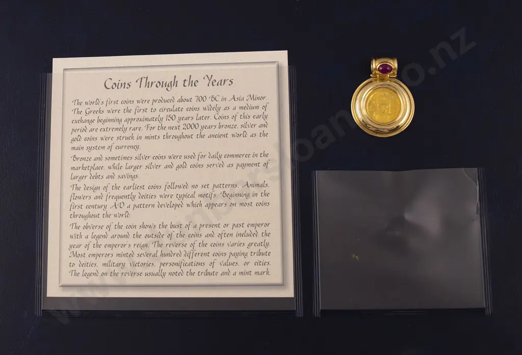 Ancient Byzantine Gold Coin Pendant By Aber & Levine Image 1++
