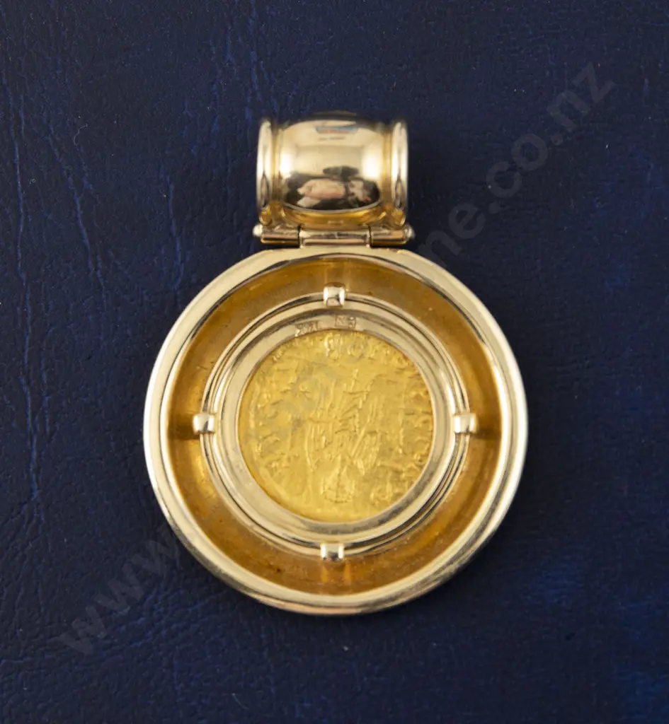 Ancient Byzantine Gold Coin Pendant By Aber & Levine Image 1++