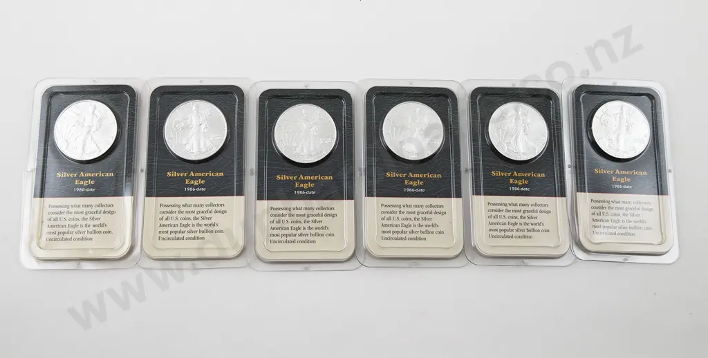 US 2000 Unic Silver American Eagle Dollar x6 Image 1++