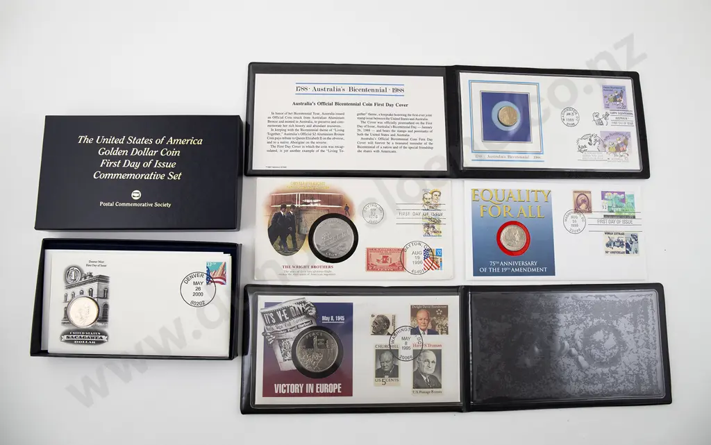 US SIx Commemorative Coin and Stamp FDC Issues Image 1++