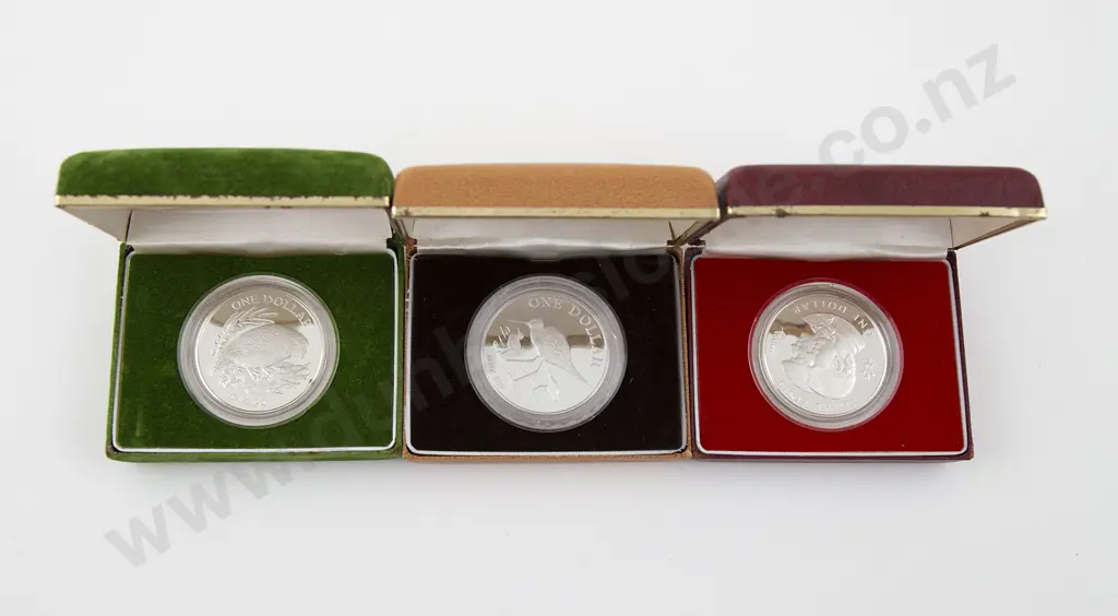 NZ Three Silver Proof Coins Image 1++