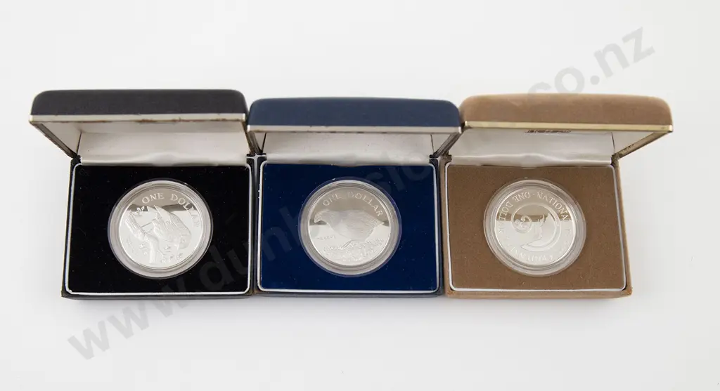 NZ Three Silver Proof Coins Image 1++