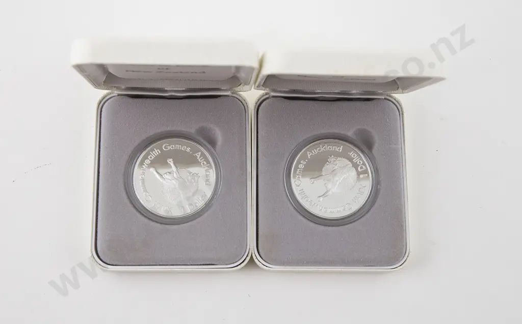 NZ Two Silver Proof Coins Image 1++