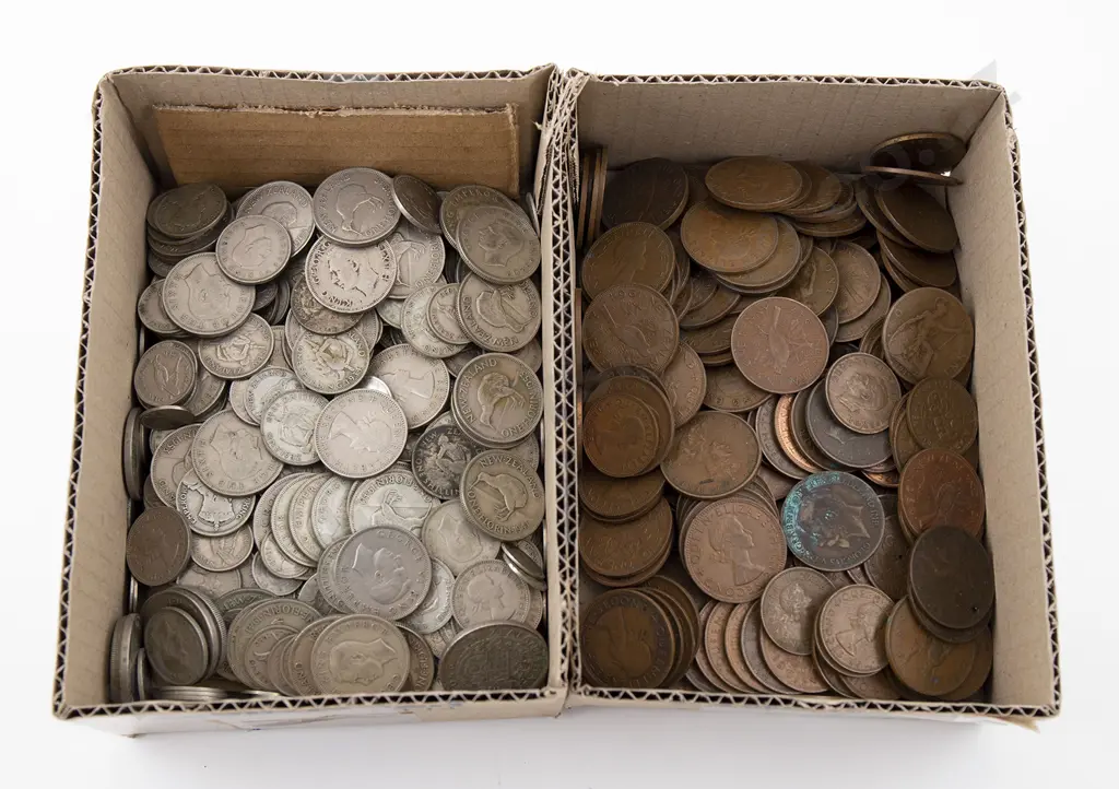 NZ Qty Pre-decimal Silver and Copper Coinage Image 1++