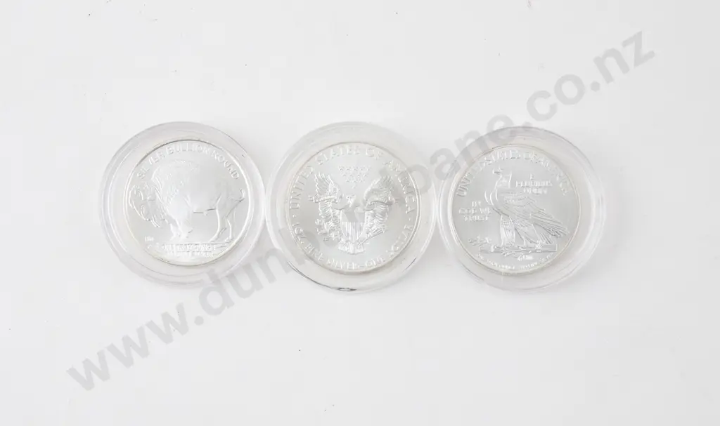 Three US 1oz Silver Coins Image 1++