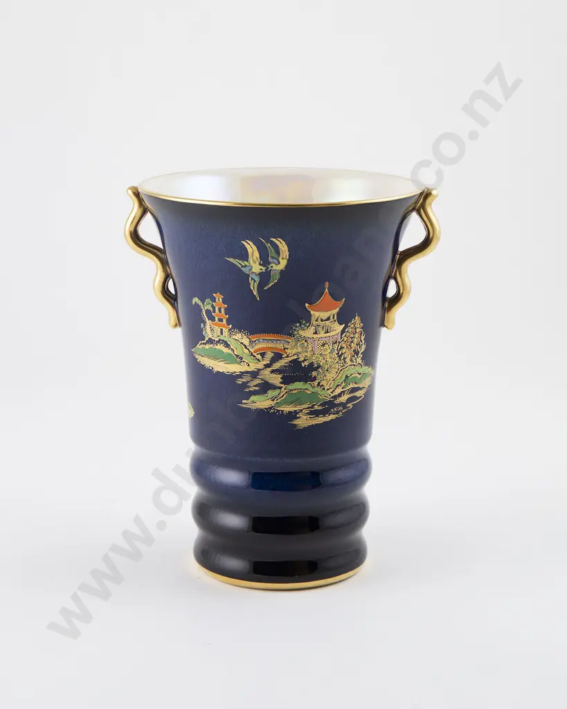 Carlton Ware Bleu Royale Trumpet Vase Image 1++