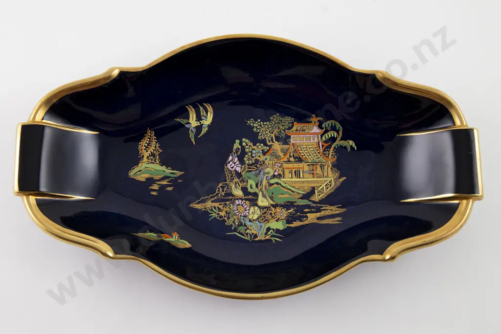 Carlton Ware Bleu Royale Shaped Oblong Dish Image 1++