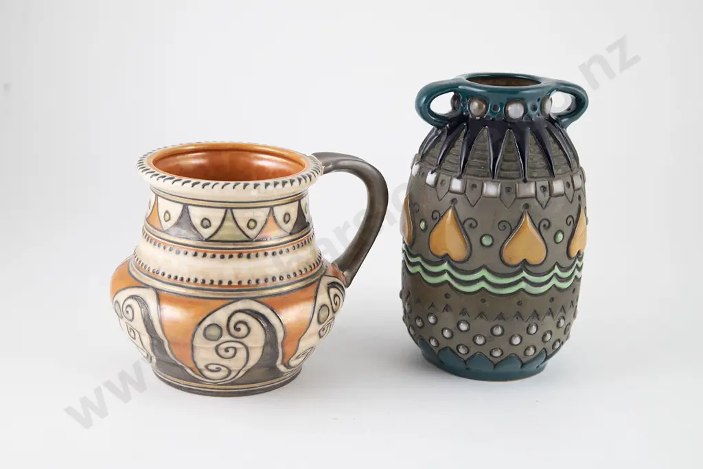 C1930s Charlotte Rhead Tube Lined Jug Image 1++