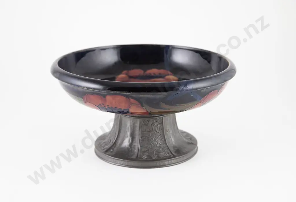 Moorcroft Tudric Lancastrian "Big Poppy" Pattern Pedestal Bowl Image 1++