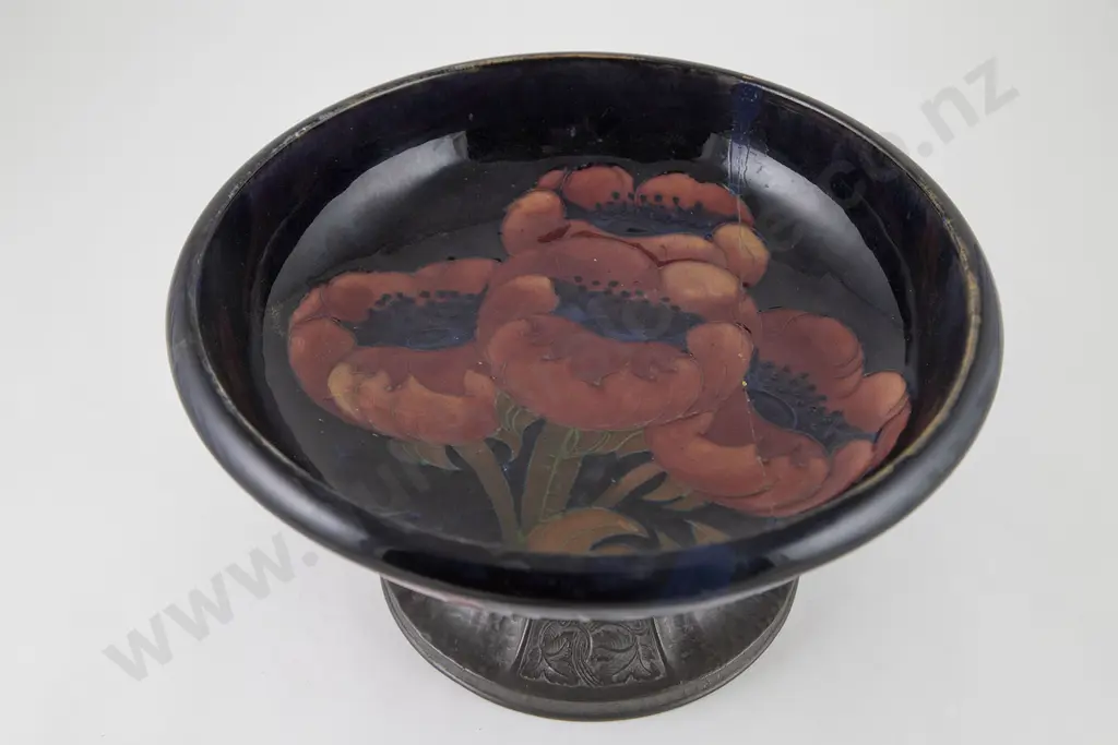 Moorcroft Tudric Lancastrian "Big Poppy" Pattern Pedestal Bowl Image 1++