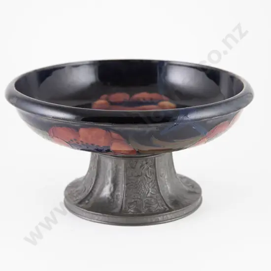 Moorcroft Tudric Lancastrian "Big Poppy" Pattern Pedestal Bowl