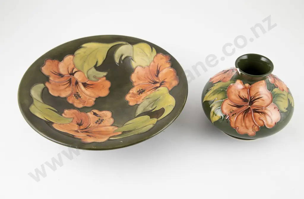 Moorcroft Hibiscus Pattern Circular Fruit Bowl Image 1++
