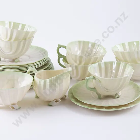 Belleek Black Mark 23pce Shell Shape Tea Set