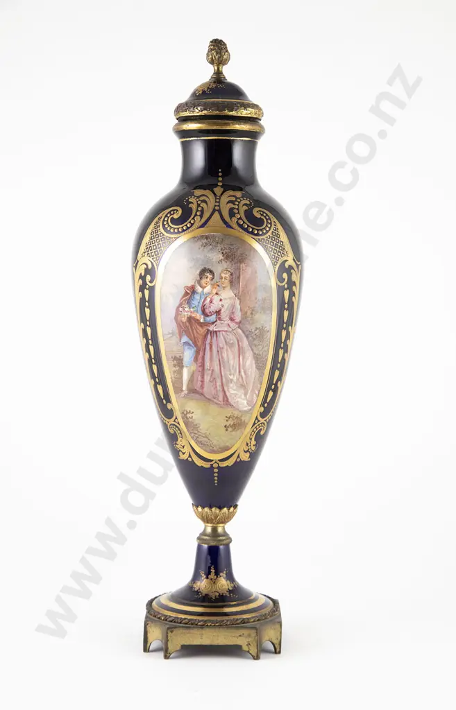 Late C19th Sevres Patten Ovoid Vase & Cover Image 1++