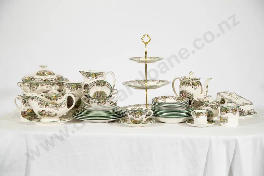 Extensive Copeland Spode Spodes Byron Pattern Dinner and Tea Service Image 1++