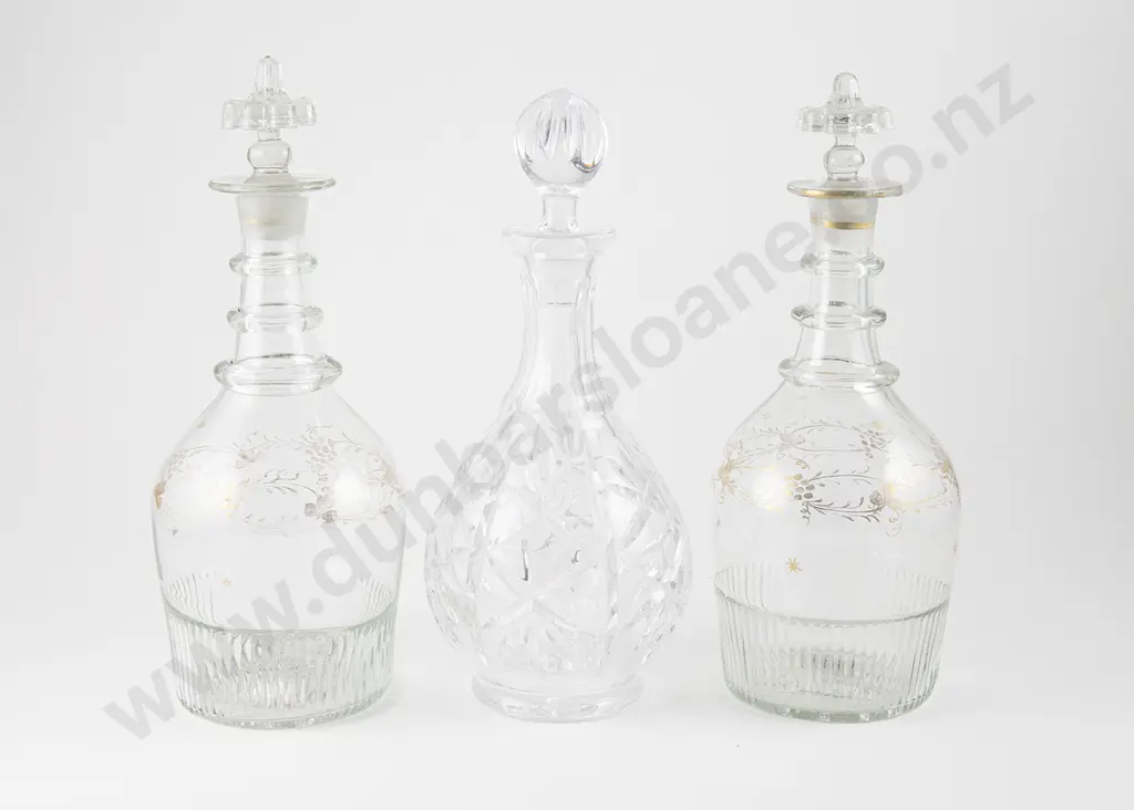 Pair Of Regency Triple Neck Decanters and Later Example Image 1++