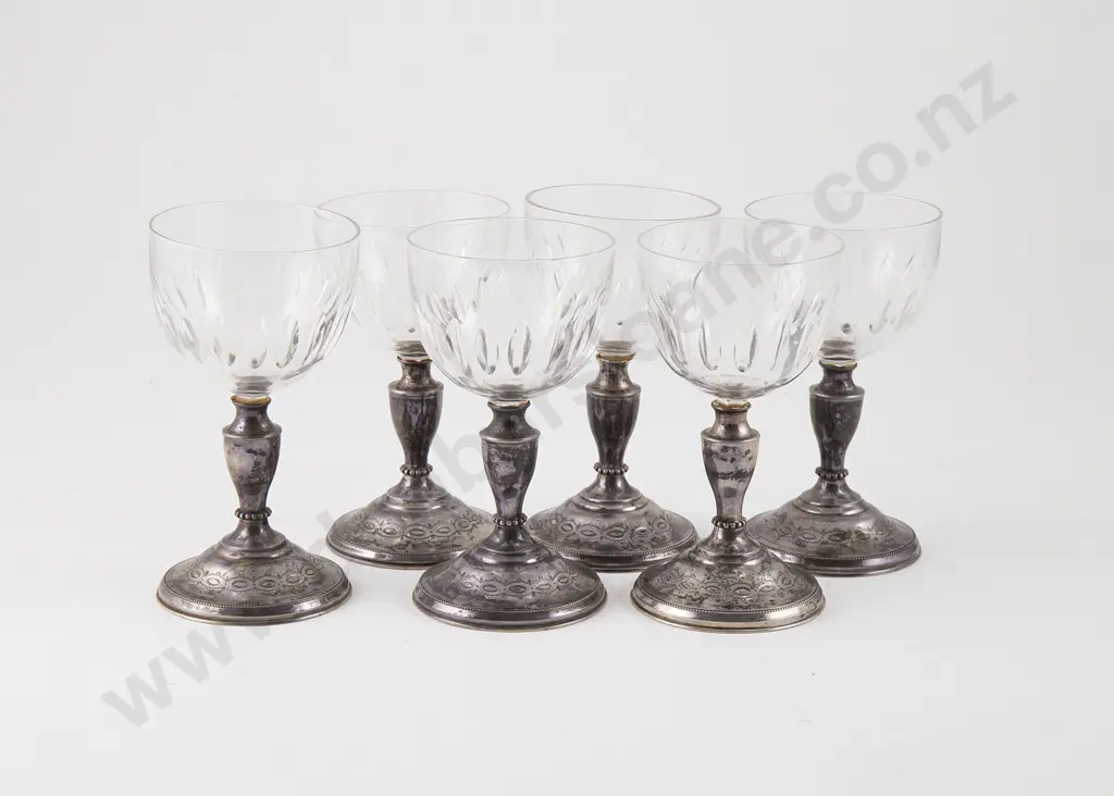 Set Six Antique Port Glasses Image 1++