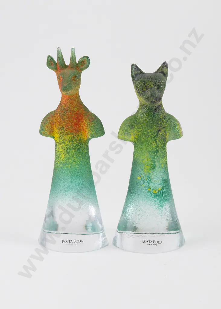 Ejell Engman for Kosta Boda The Well Antelope and Cat Figures Image 1++