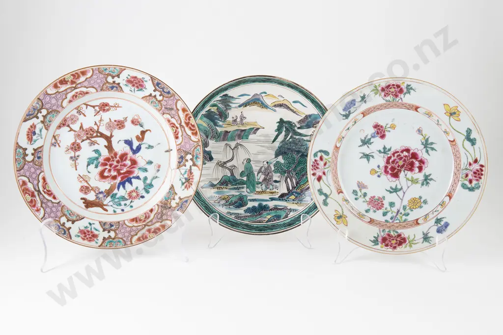 Three C19th Export Ware Plates Image 1++