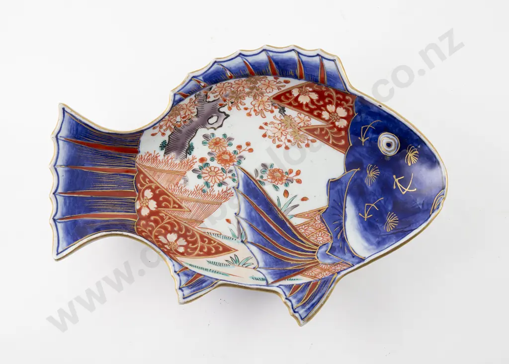 Late C19th Japanese Imari Fish Form Serving Dish Image 1++