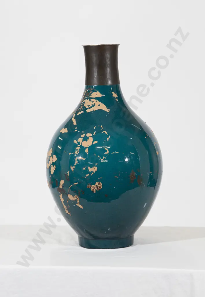Large C19th Japanese Turquoise Glazed Vase Image 1++
