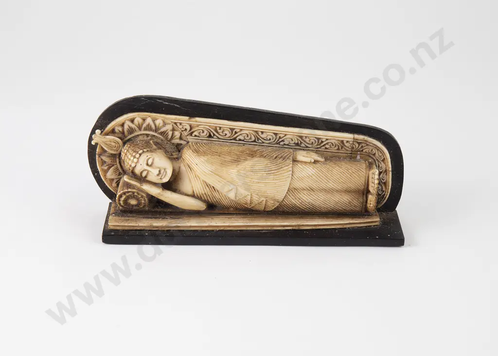 Antique Carved Ivory Figure of a Sleeping Buddha Image 1++