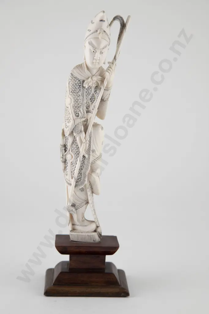 Antique Carved Ivory Warrior Figure Image 1++