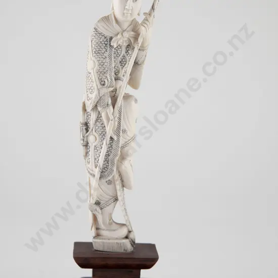 Antique Carved Ivory Warrior Figure