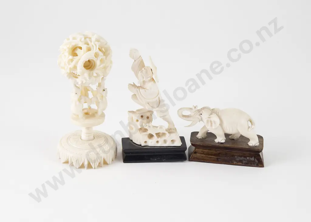 Carved Ivory Concentric Ring Puzzle Ball Image 1++
