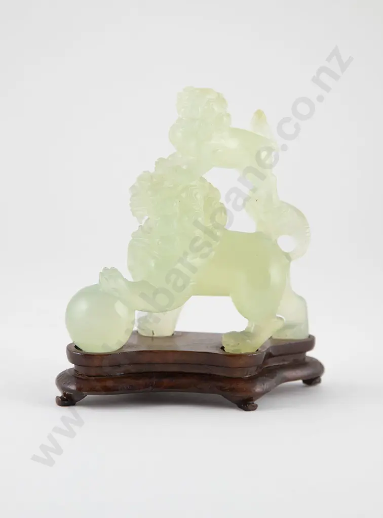 Chinese Celadon Jade Temple Dog Image 1++