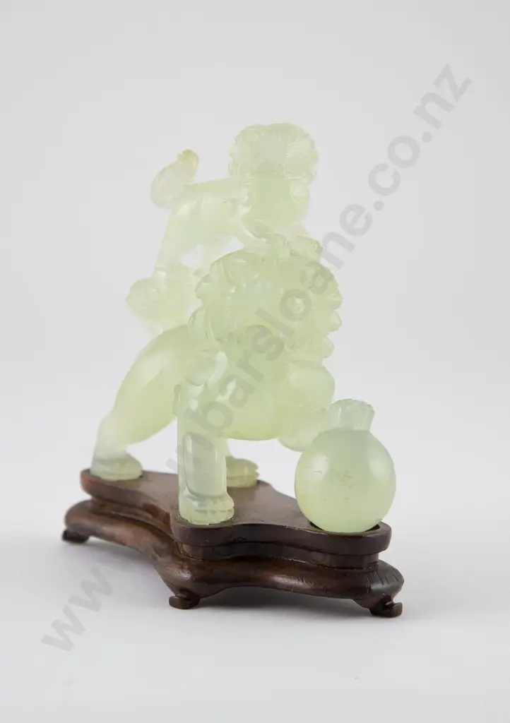 Chinese Celadon Jade Temple Dog Image 1++