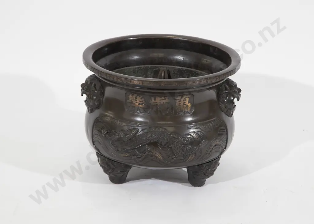 Large Chinese Bronze Temple Censer Image 1++