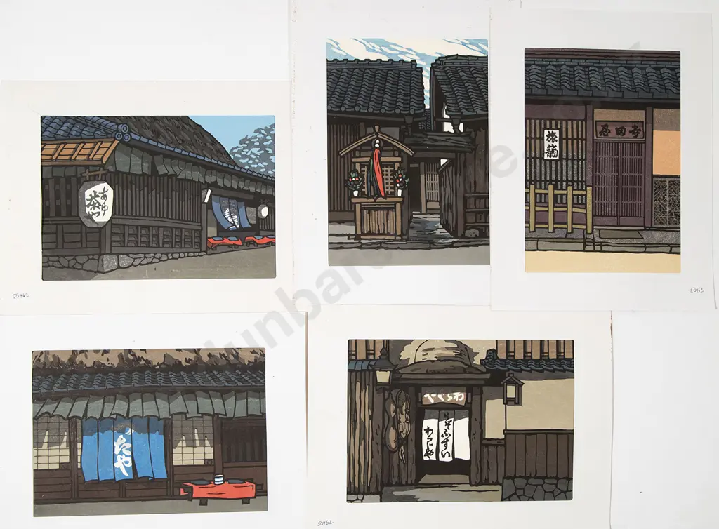 A Rare Set Of 11 Katsuyuki Nishijima Woodblock Prints Image 1++