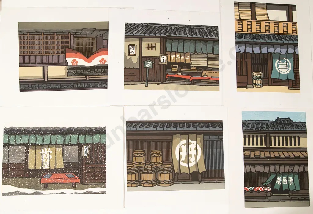 A Rare Set Of 11 Katsuyuki Nishijima Woodblock Prints Image 1++