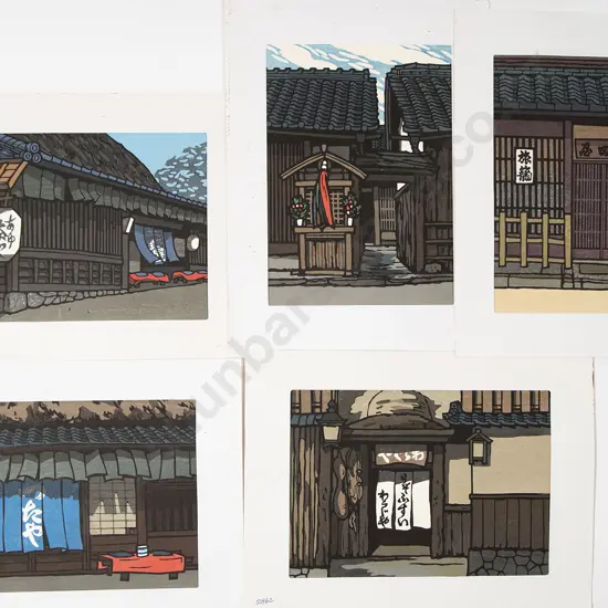A Rare Set Of 11 Katsuyuki Nishijima Woodblock Prints