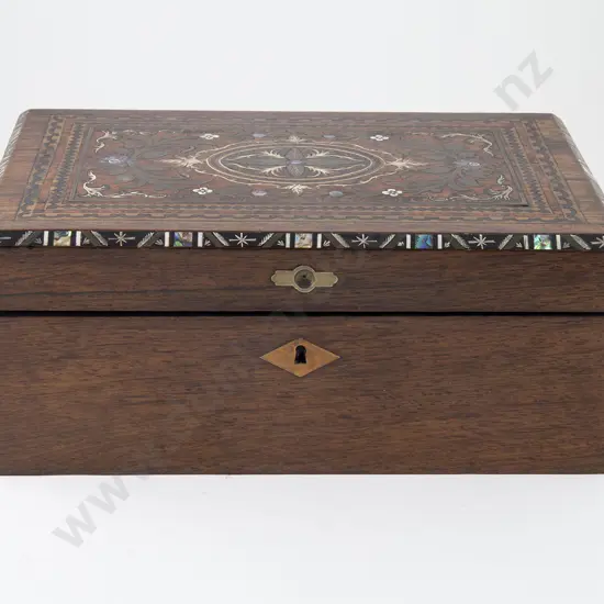 Victorian Rosewood & Walnut Portable Writing Box
