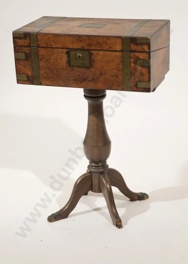 Post Regency Walnut & Brass Bound Writing Box Image 1++