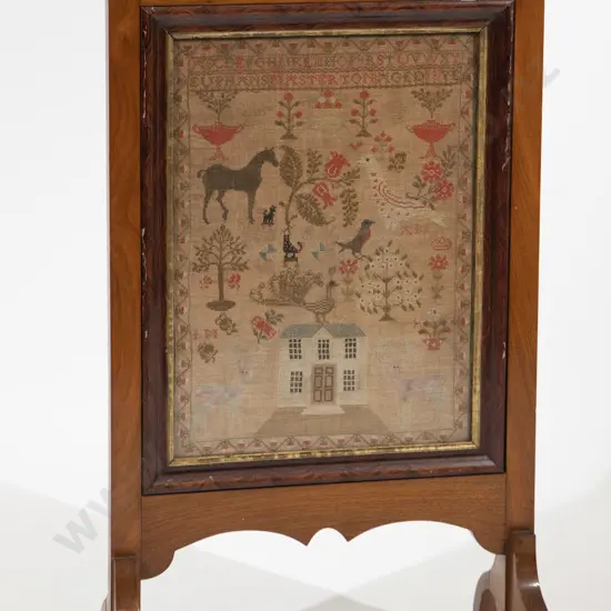 Fire Screen Framed Antique Sampler