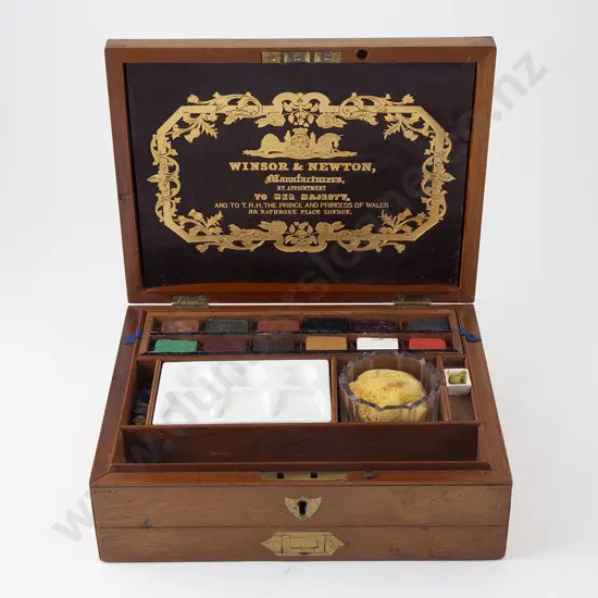 Late Victorian Winsor & Newton Mahogany Paint Box